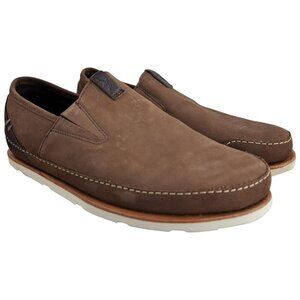 Chaco Thompson Slip On Driving Loafers Size 9 Brown Mens Leather Pinecone